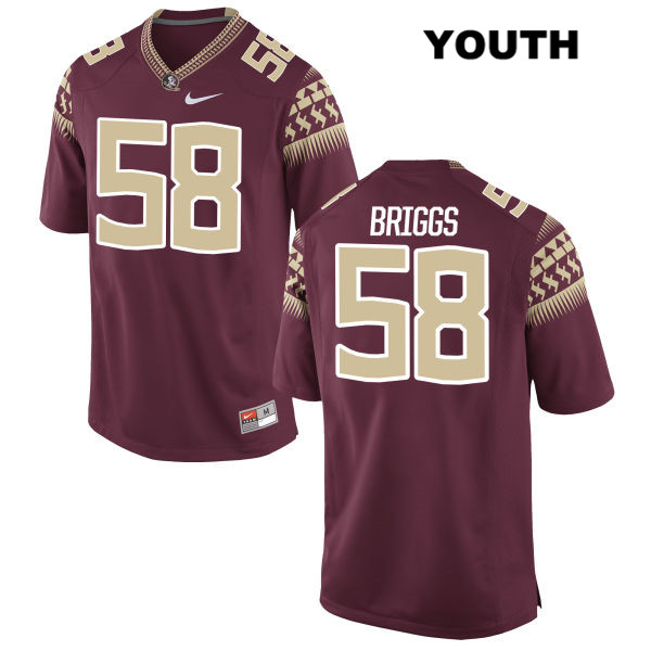 Youth NCAA Nike Florida State Seminoles #58 Dennis Briggs Jr. College Red Stitched Authentic Football Jersey KHM6269ZD